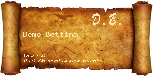 Deme Bettina névjegykártya